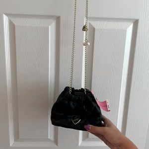 Betsy Johnson quilted mini bag with gold chain strap